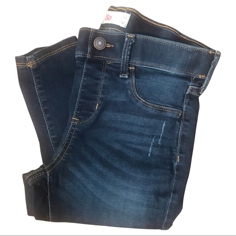 SO (Kohl’s) Girls Distressed Straight-Leg Jeans in a Size 14